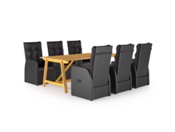 Juego de comedor de jardín de 7 piezas DKD Home Decor en negro