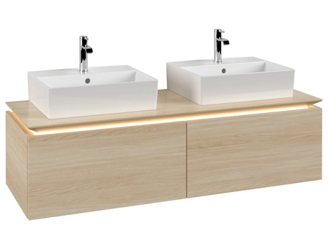 Villeroy &amp Boch Legato Vanity unit B668 1400x380x500mm 2 lavabos iluminación LED