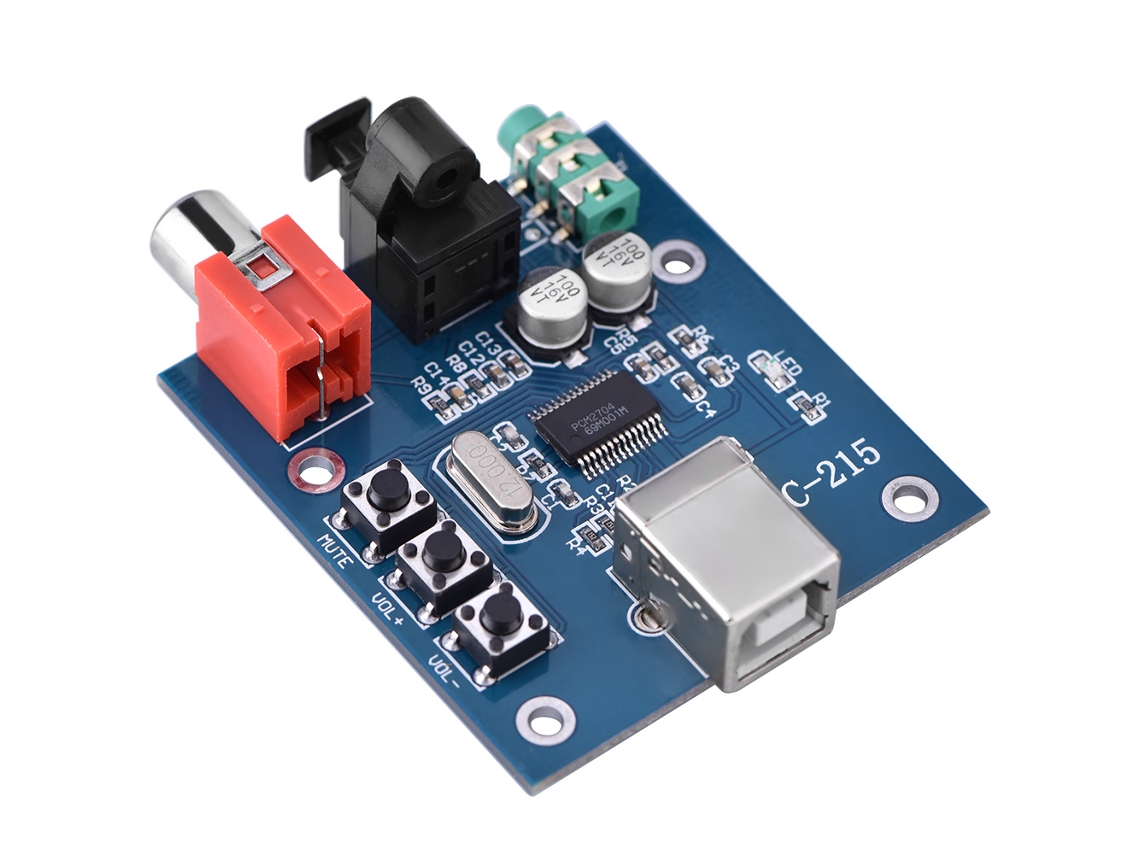 Placa Decodificadora Usb Dac Pcm2704 Para S/pdif Placa De Som Hifi Com Saída Analógica 3.5mm Para Pc