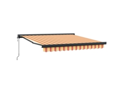 Maison Exclusive - Toldo Retráctil Aluminio Y Tela Amarillo Y Blanco 3,5x2,5 M