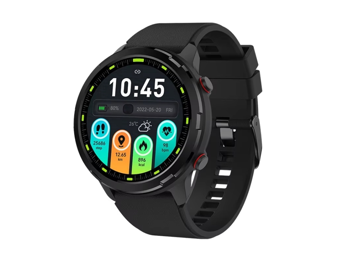 Reloj deportivo con GPS y pantalla redonda de alta definición de 1,32 pulgadas y modo multideporte (negro)