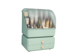 Organizador De Maquillaje Con Cajón, Plástico A Prueba De Polvo, Para Cosméticos, Joyas Y Productos Para El Cuidado De La Piel - Verde Claro