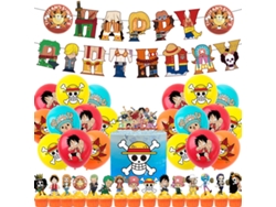 Conjunto de decoración con globos para fiesta de cumpleaños en solitario con temática de One Piece