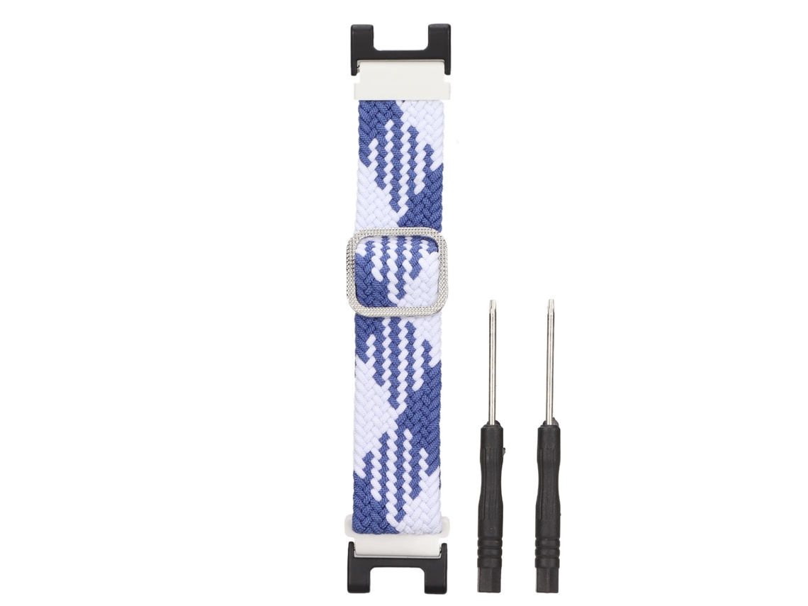 Correa De Muñeca De Nailon Tejido Para Reloj Inteligente Amazfit T-rex/t-rex Pro De 22 Mm (azul Y Blanco)