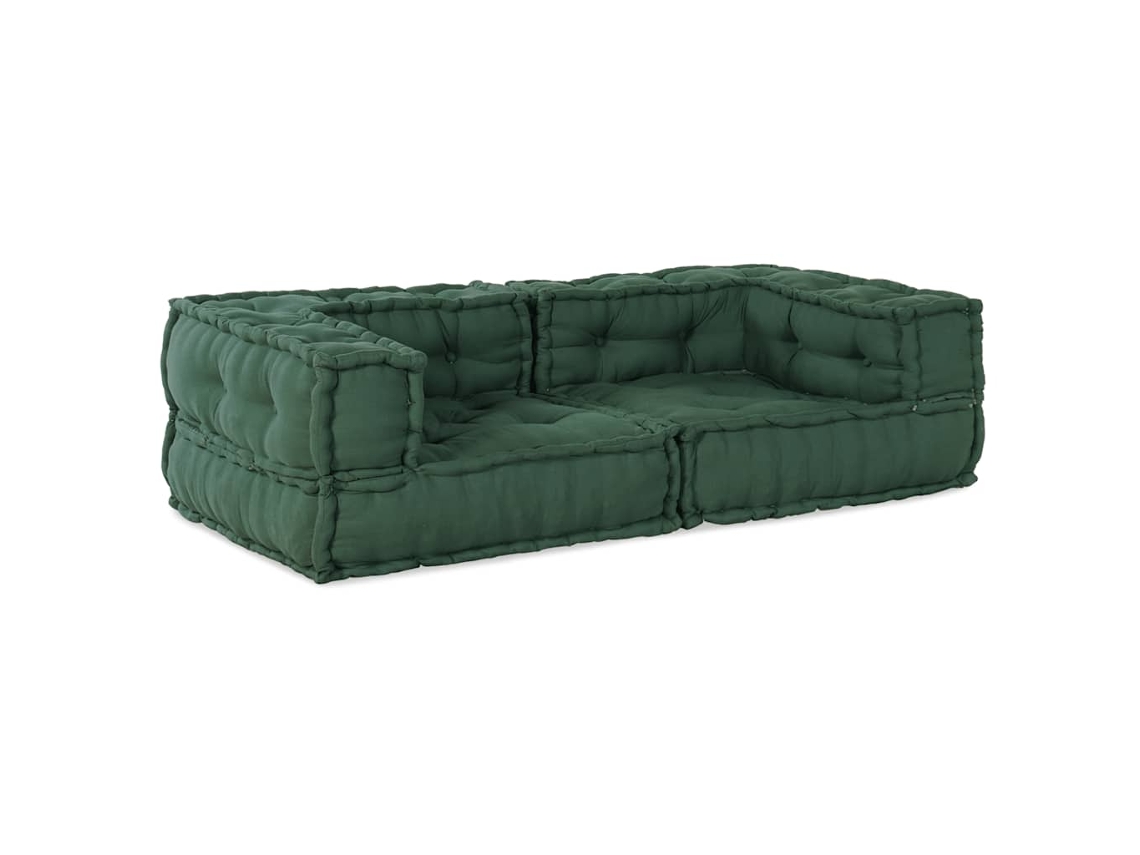Puff Vidaxl Tejido Verde (140x70x36 Cm)