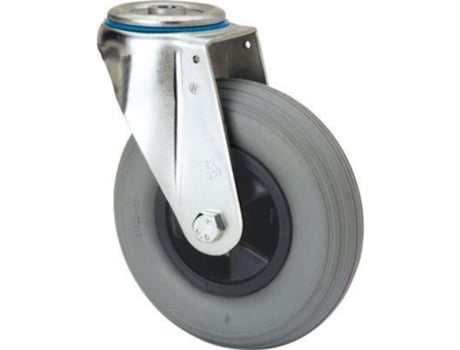 Rueda giratora agujero m12 20zv200-epr polip.-impinchable gris rodill. ALEX