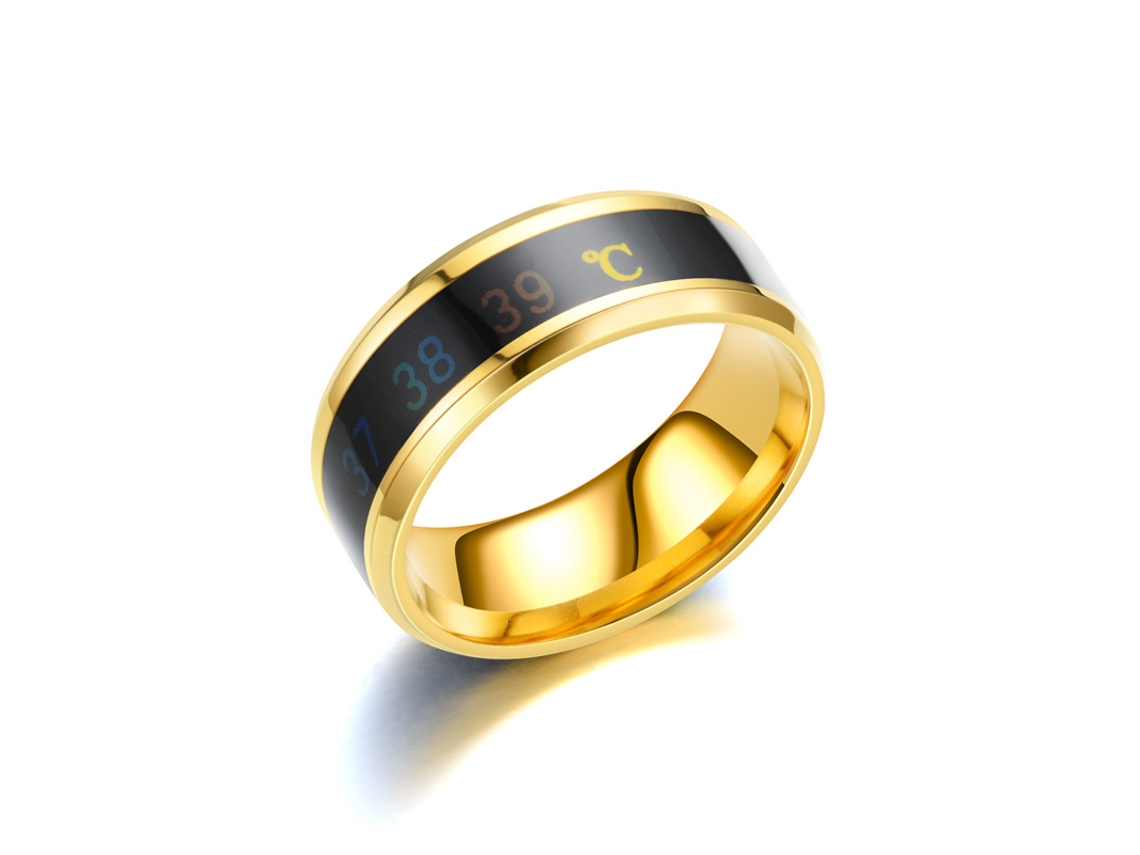 Anillo Inteligente Con Sensor De Temperatura En Grados Celsius Y °C (Oro, 7#) CHRUI