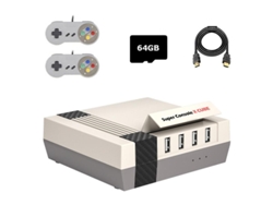 Consola Retro Super Console X Cube Hd, Miniconsola Clásica De Videojuegos Con Tarjeta De 64 Gb Y 2 Mandos Con Cable (enchufe Europeo)