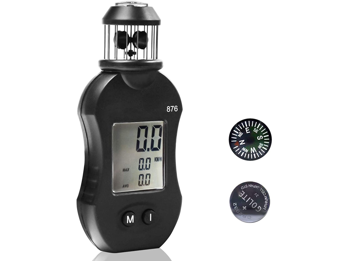 MEOIRUERY Anemómetro Digital YF-876 para Medición de Velocidad del Viento y Temperatura, Indicador de Dirección del Viento, para Actividades al Aire Libre