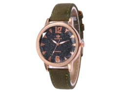 Reloj De Pulsera Analógico De Cuarzo Con Correa Pu Estilo Luxury Zhoulianfa (verde Ejército)