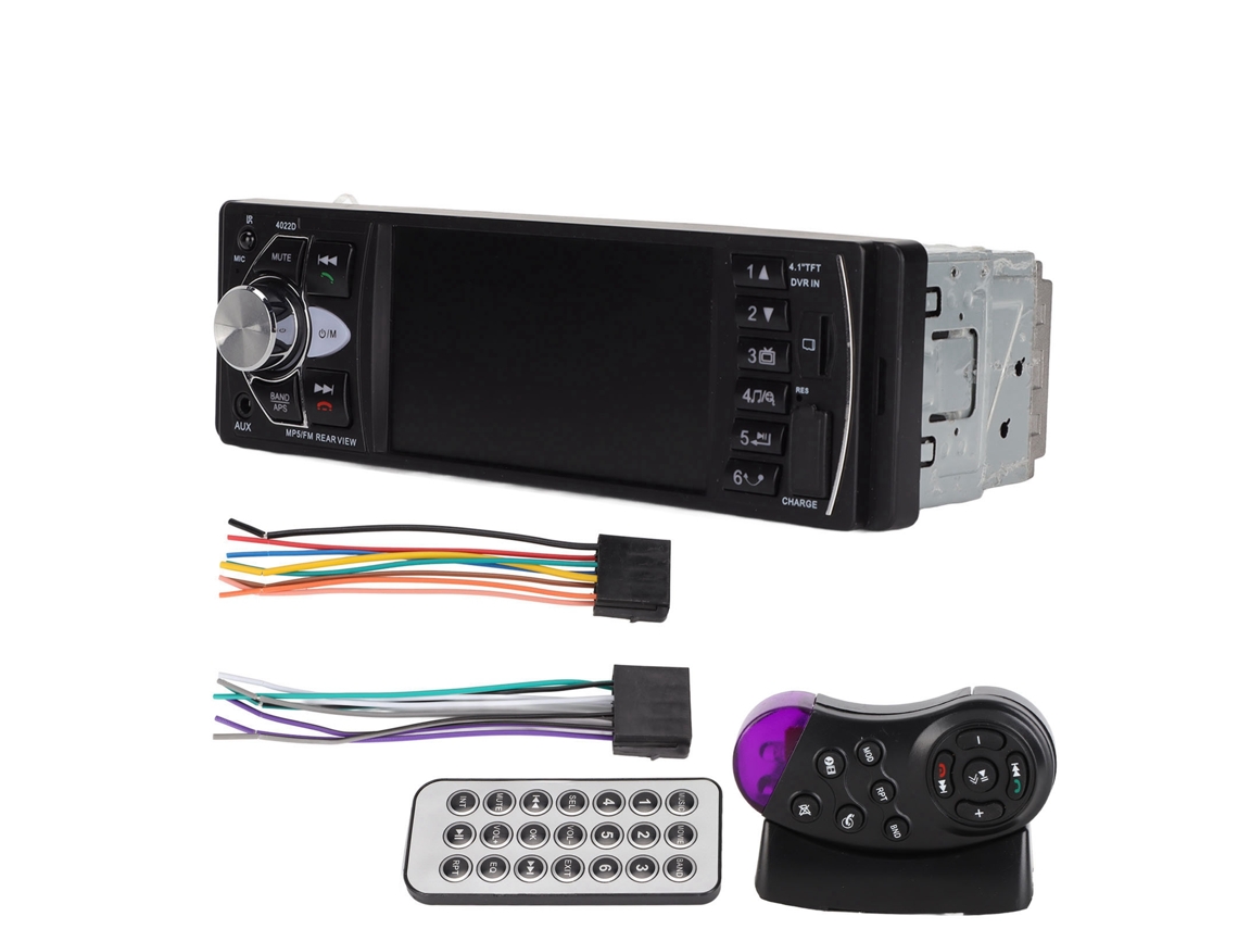 Reprodutor Mp5 De Carro 4.1 Polegadas Com Rádio Fm, Bluetooth, Controle De Volante E Tela 1080p Hifi