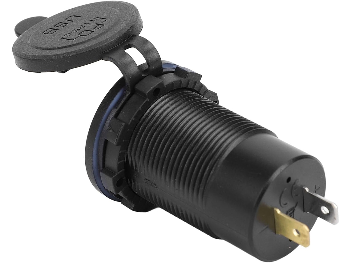 Cargador De Coche Usb C Pd3.0 Qc3.0 De 65w Y 18w, Adaptador Para Motocicleta, Autocaravana Y Barco.