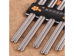 5 Pares De Palillos De Acero Inoxidable