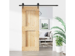 Puerta Corredera Con Herrajes Madera Maciza De Pino 80x210 Cm
