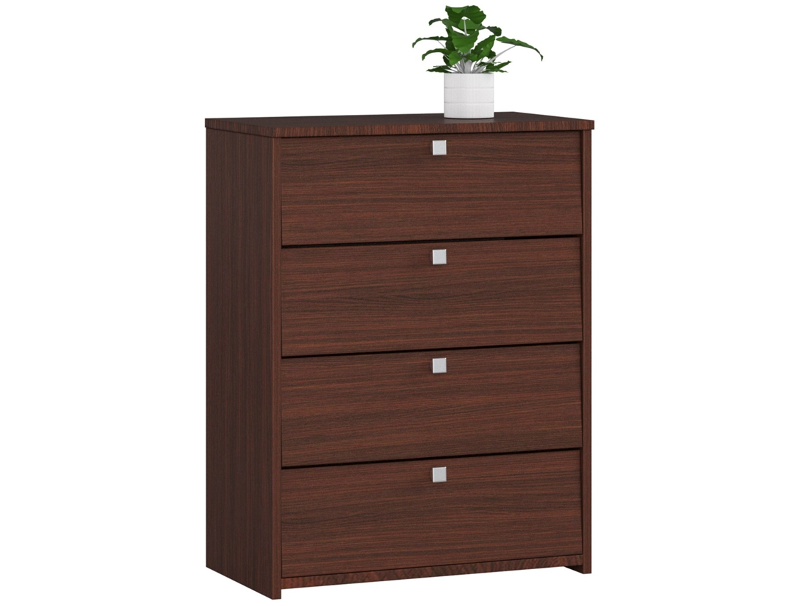 Zapatero Con 4 Compartimentos Akord Wenge 60 Cm 4 Puertas Basculantes Frente En Color Wenge 60x33x80 Cm