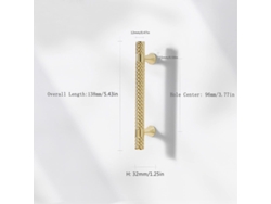 Manejos De Gabinete De Cocina Linjou 6 Piezas Oro, Distancia De Centros 96mm, Aleación De Zinc
