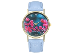 Reloj De Pulsera Unisex De Cuarzo Con Correa De Silicona Azul Claro.