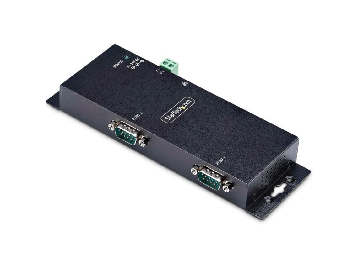 Adaptador serie a Ethernet Startech de 2 puertos RJ45 a DB9, 921,6 kbps (TAA)