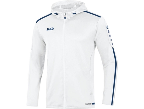 Chaqueta JAKO Capuche Striker 2.0 (Blanco y Azul Mariño - 4XL)