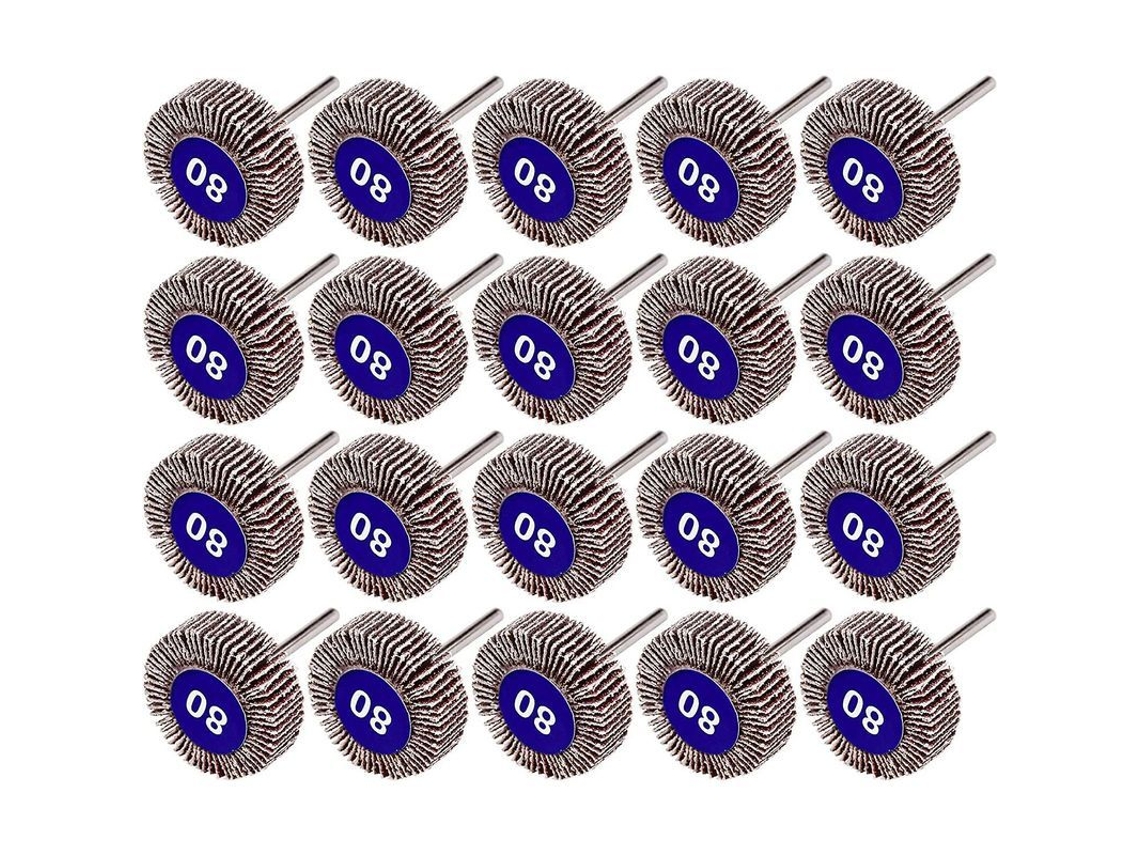 20 Discos De Rueda De Lija 80 Grit Para Herramientas Rotativas Dremel De Arena Abrasiva 100