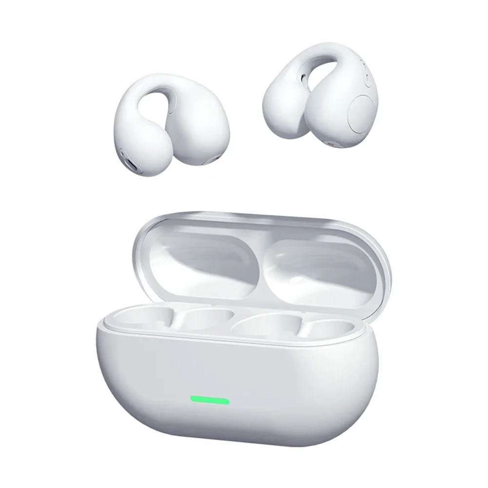 Auriculares Bluetooth (blancos) Con Micrófono Y Conducción Ósea 3d, Graves Estéreo Inalámbricos.