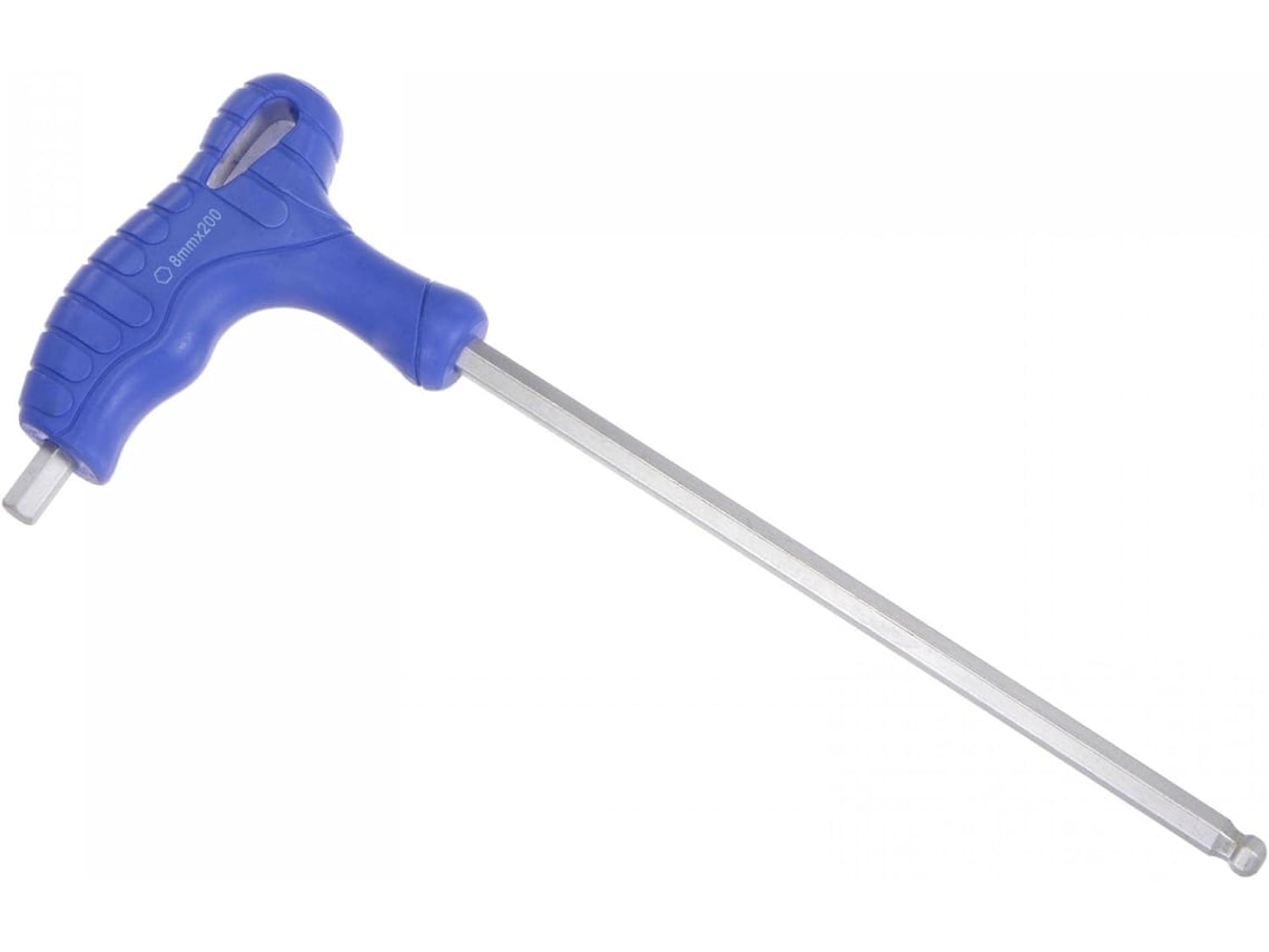 Llave Hexagonal Con Mango En T De 8 Mm Con Extremo Esférico, Métrica, De Acero Cr-v