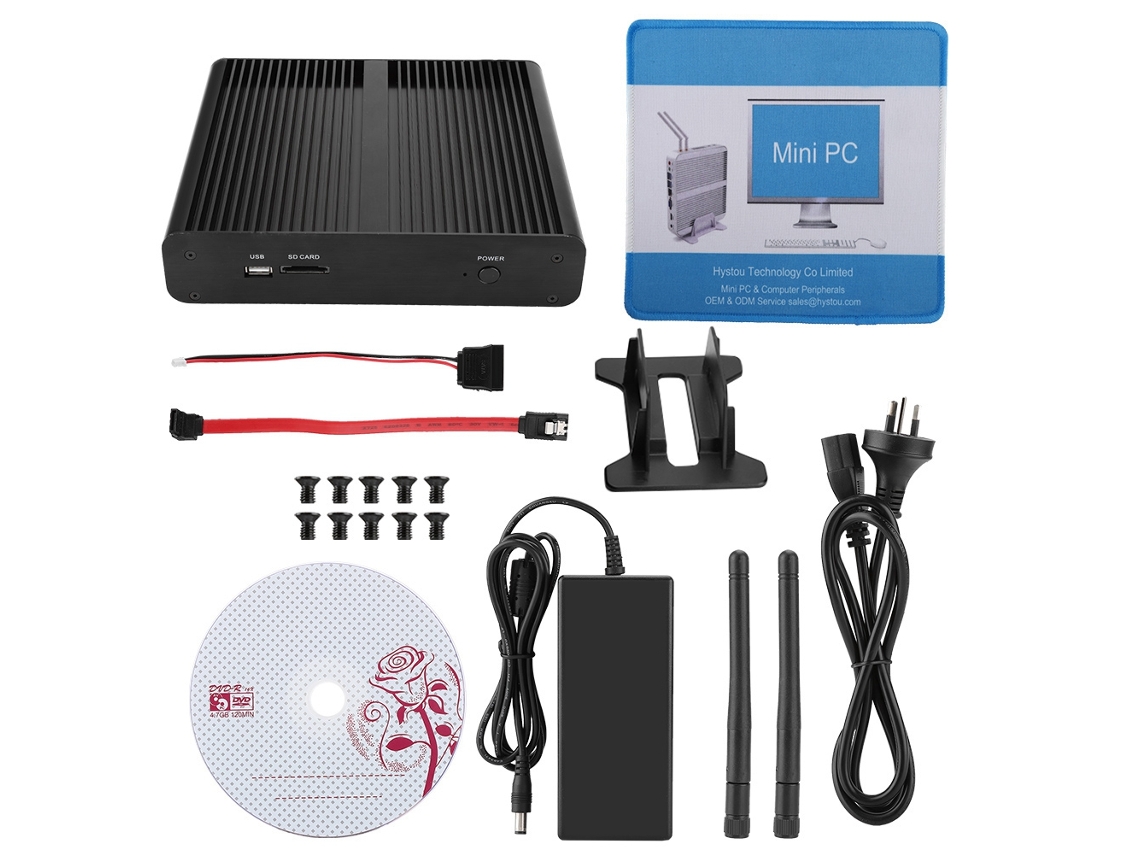 Mini PC Hystou P05b i7 7500u con 8 GB de RAM y 256 GB de SSD, excelente anfitrión con luz dorada