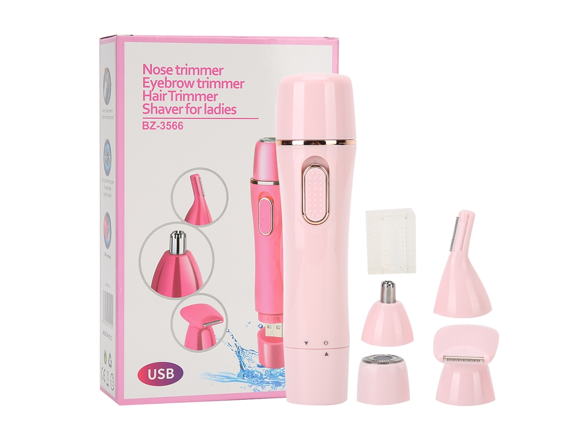 Depiladora eléctrica 4 en 1 Pink Child para cabeza, nariz, vello y ojos grandes