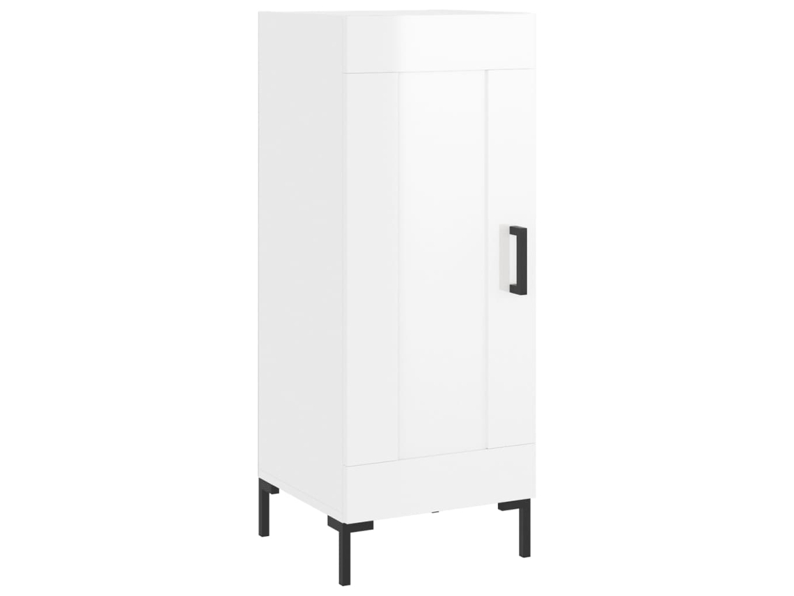 Maison Exclusive - Aparador De Madera Contrachapada Blanco Brillante 34,5x34x90 Cm