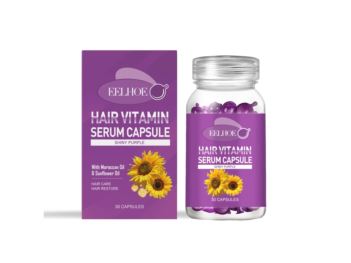 Cápsulas de aceite morado para el cuidado del cabello