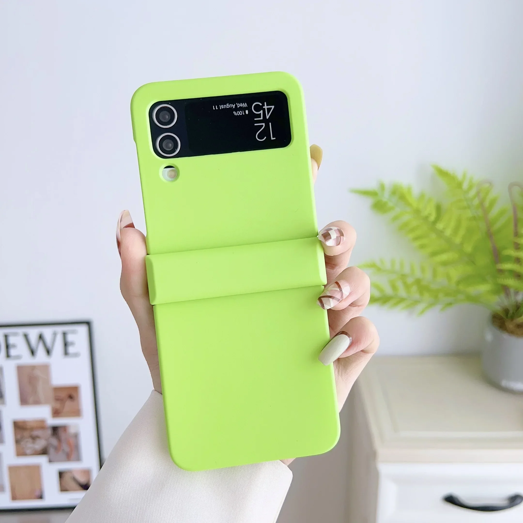 (verde, Galaxy Z Flip6) Funda Plegable Ultradelgada Y Rígida Para Teléfono, A Prueba De Golpes, Agradable Al Tacto Y Altamente Protectora.