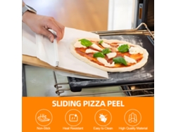 Pala Deslizante Para Pizza De 30 Cm Con Mango Y Tela Antiadherente Para Transferir La Masa.