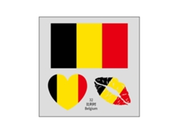 (bélgica) 50 Tatuajes Temporales De La Bandera Nacional, Pegatinas Faciales Transferibles Al Agua.