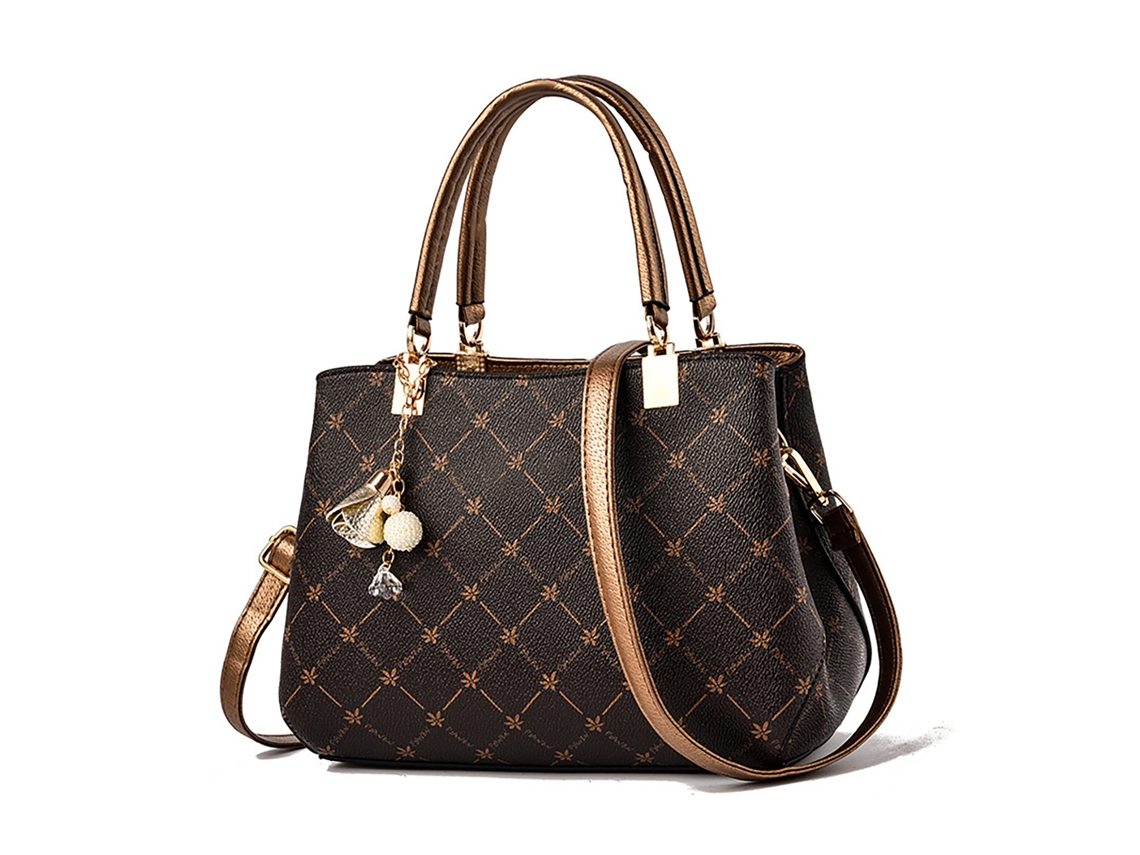 Bolso De Hombro Grande Y Elegante De Piel Sintética Sintética Para Mujer, Ideal Para Viajes Diarios, Color Arce Oscuro.