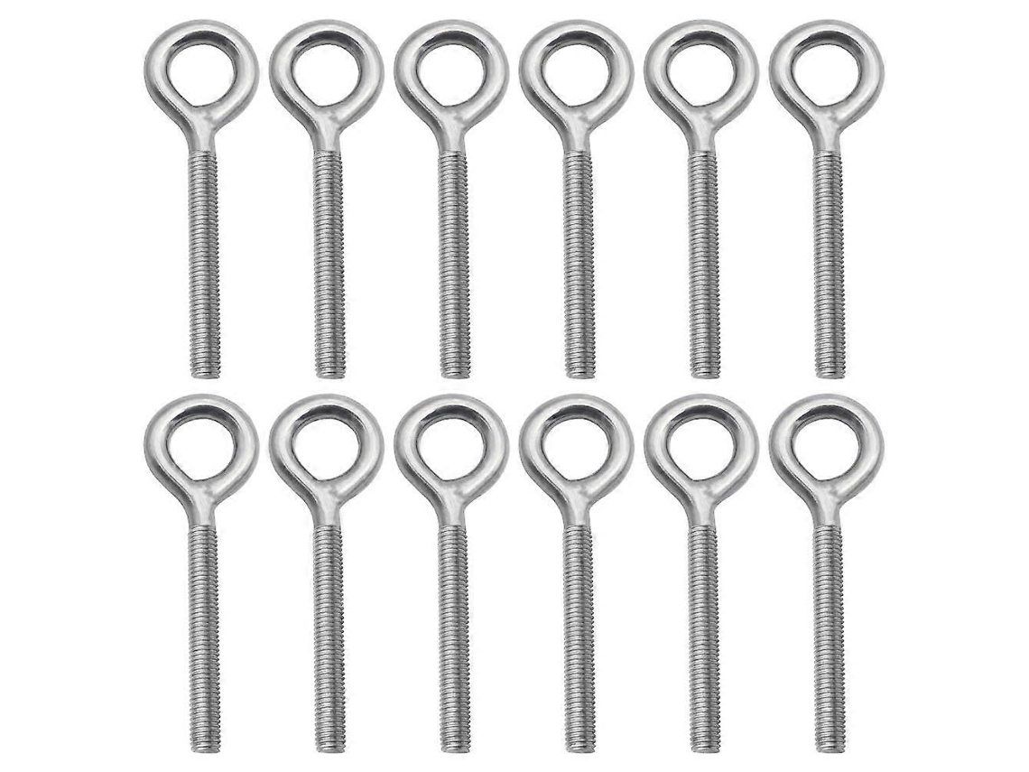 Juego De 12 Pernos Anillo M6 X 70mm Acero Inoxidable 304 Varillas Roscadas Para Fijación