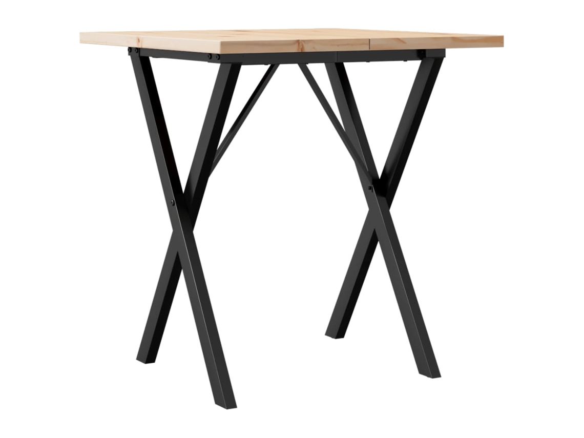 Mesa de comedor con estructura en forma de X, 70x70x75,5 cm, pino/acero, MAISON EXCLUSIVE