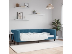 Sofá Cama Sin Colchón Terciopelo Azul 100x200 Cm
