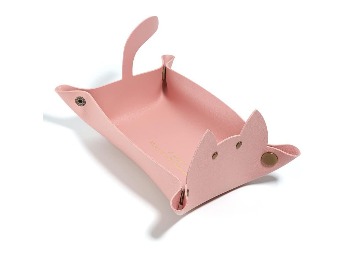 Bandeja De Cuero Con Forma De Gato, Bandeja Premium Para Organizar Joyas Y El Escritorio.