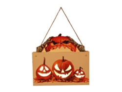 Letrero De Madera Iluminado Con Diseño De Calabaza Para Decoración De Halloween, Puerta, Pared O Para Colgar.