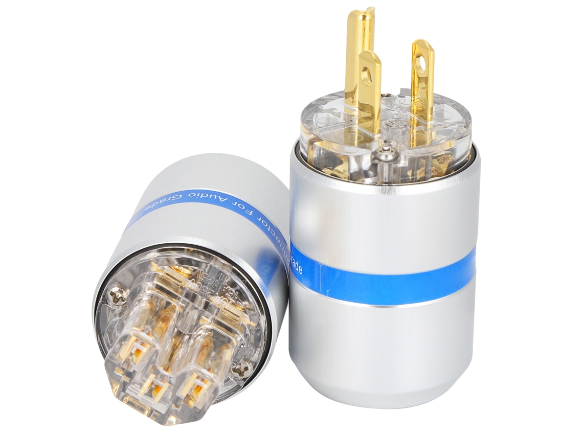Conector De Alimentación Monosaudio De Cobre Puro Chapado En Oro De 24 Quilates, Conector De Audio Hifi 100-250vm107g