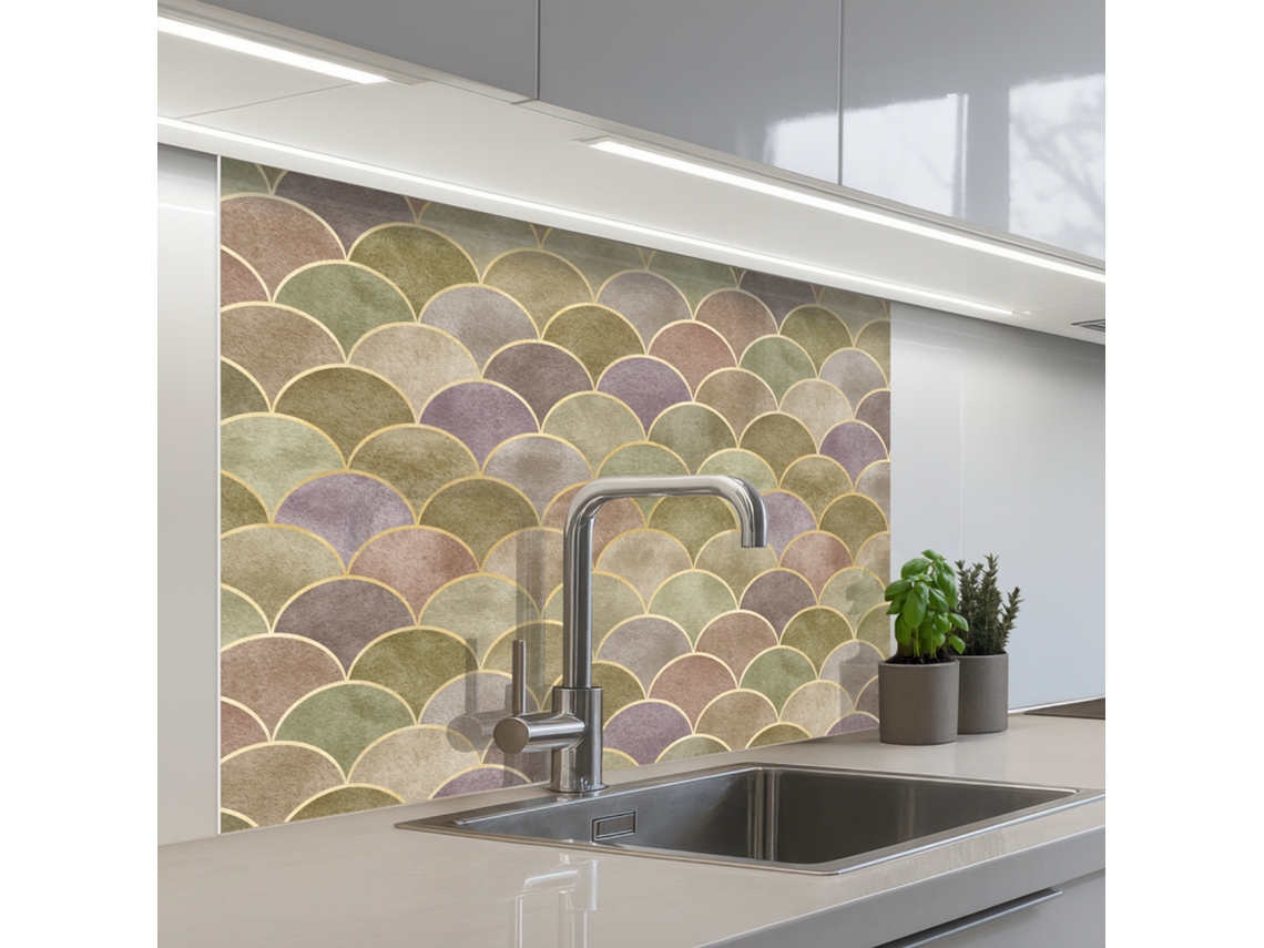 Paneles de protección contra salpicaduras para cocina Soft Kitchen Splash - Dorados - Coloridos 100x80 cm
