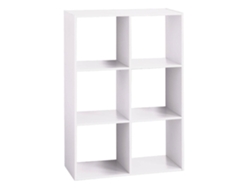Estante de madera con 6 compartimentos color blanco WELLHOME