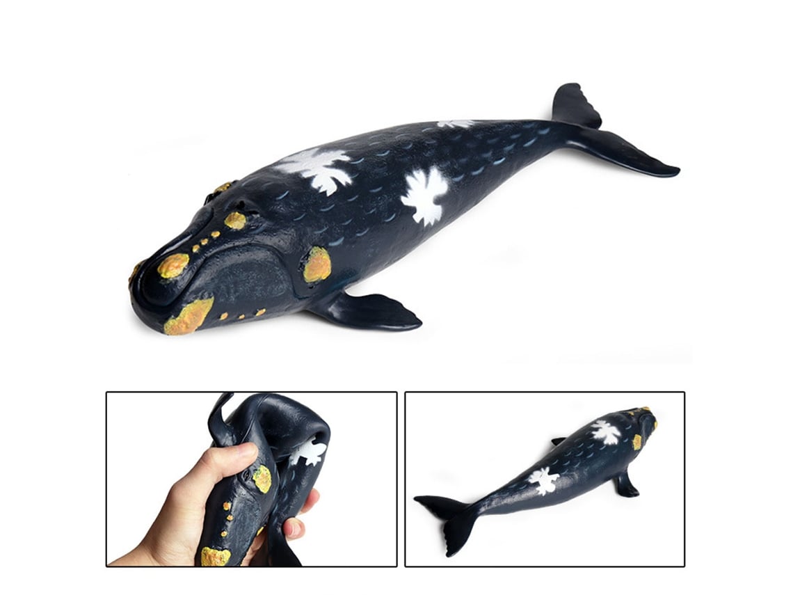 Brinquedos de animais marinhos simulados da Rebe: Tubarão-baleia, Baleia-jubarte e Baleia-franca