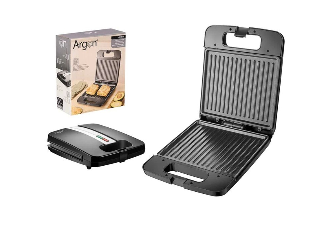 Sandwichera Parrilla Negra 1400w Argão Maderterraneo