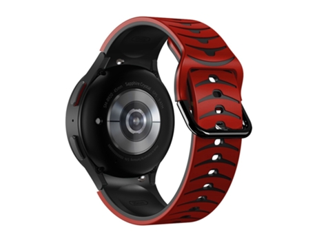 Correa de Silicona línea curva bicolor para Samsung Galaxy Watch 4 40mm/44mm/Watch 4 Classic 42mm/46mm/Watch 5 40mm/44mm - rojo/negro