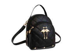 Mini Mochila De Pu Para Mujer, Con Bonito Colgante De Cisne, Ligera, Informal, Ideal Para Viajes Y Compras, Color Negro.