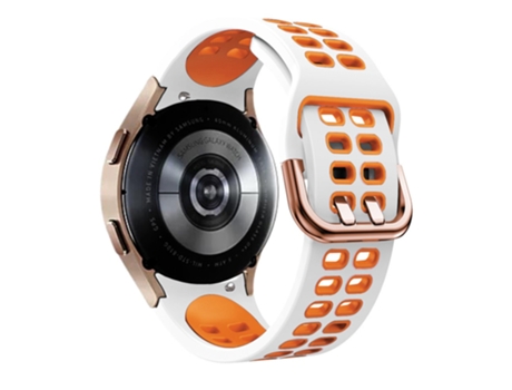 Correa de Silicona bicolor con hebilla de doble orificio para Samsung Galaxy Watch 5 40mm/44mm/5 Pro 45mm - blanco/naranja