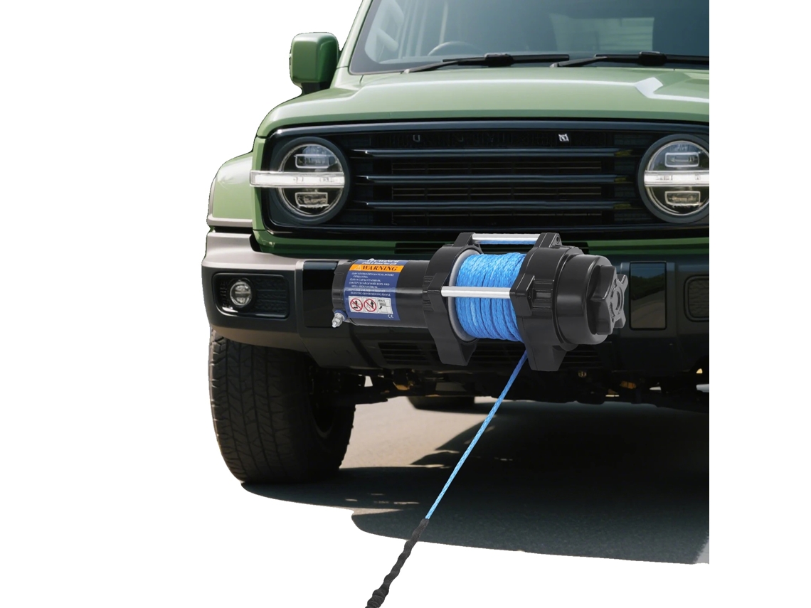 Cabrestante eléctrico, capacidad de tracción de 4500 libras, voltaje de 12 V, longitud de cable de 15 m, material de nailon, peso de 10,45 kg, OEM.