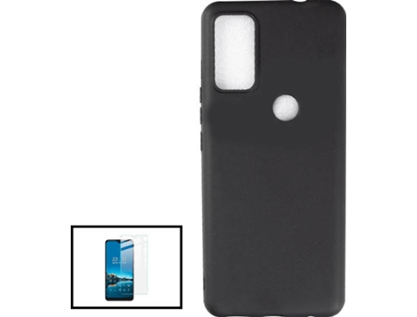 Kit Funda Silicona Liquida y Cristal Templado ClearGlass TCL 20R 5G PHONECARE Negro