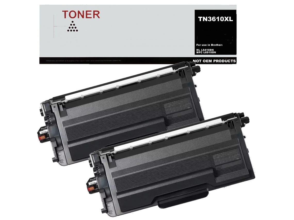 Toner TN3610XL pack 2 negro compatible con Brother TN3610XL GENÉRICO